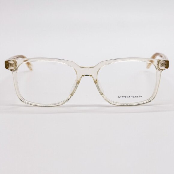 NEW BOTTEGA VENETA EYEGLASSES BV1024O 005 SQUARE BEIGE TRANSPSRENT UNISEX EYEWEA - Picture 3 of 6